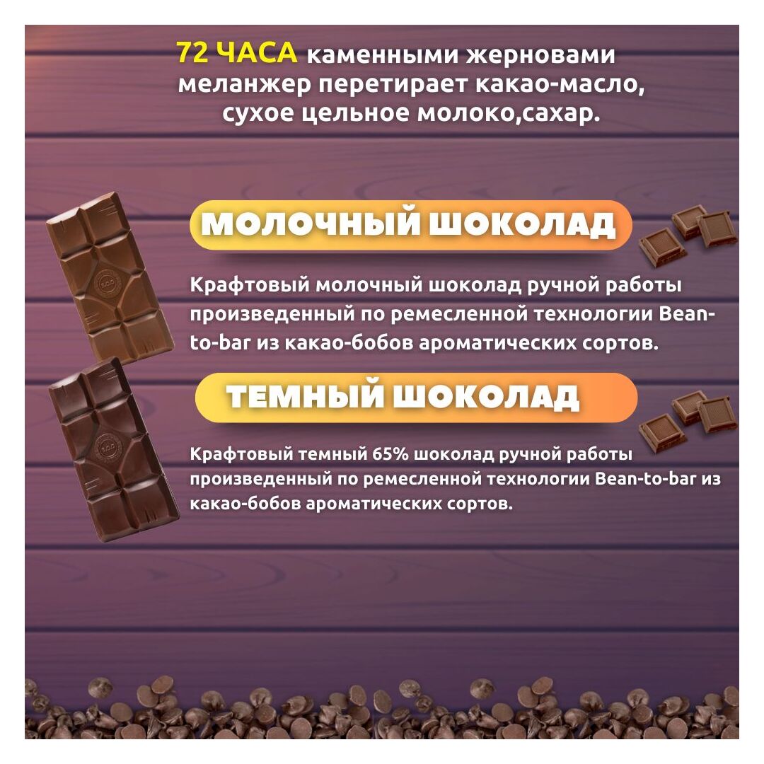 Набор шоколада, 3 плитки по 100 гр: (Темный + Молочный + Темный), ручной работы. B.O.G, изображение 2