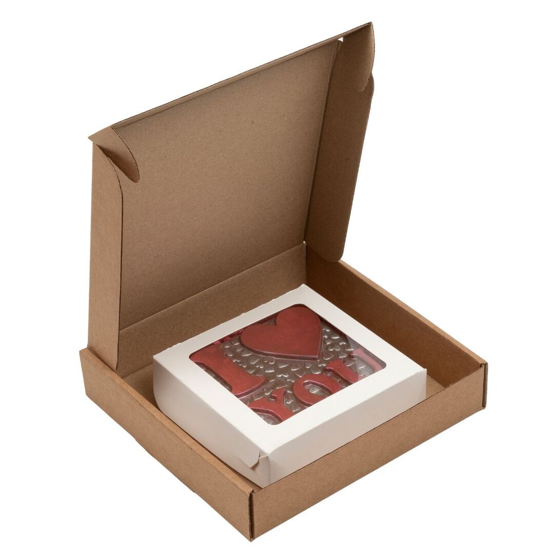 Шоколад подарочный, серебро " I love you", из молочного бельгийского шоколада, ручной работы, 78 гр.  B.O.G, изображение 5