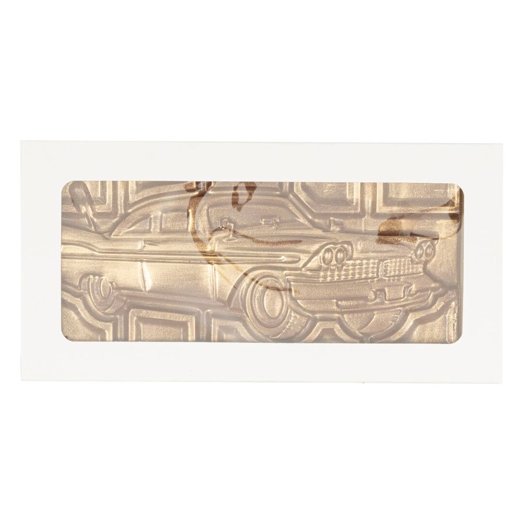 Шоколад подарочный, золото "Ретро машина", из молочного бельгийского шоколада, ручной работы, 133 гр. B.O.G, изображение 2