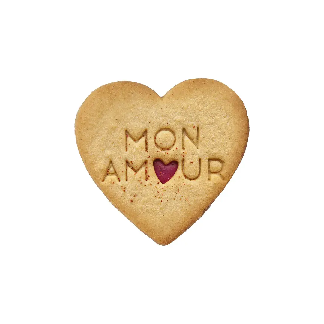Имбирное печенье Сердце СЧАСТЬЕ с начинкой из белого шоколада, клюквы и апельсина, изображение 3