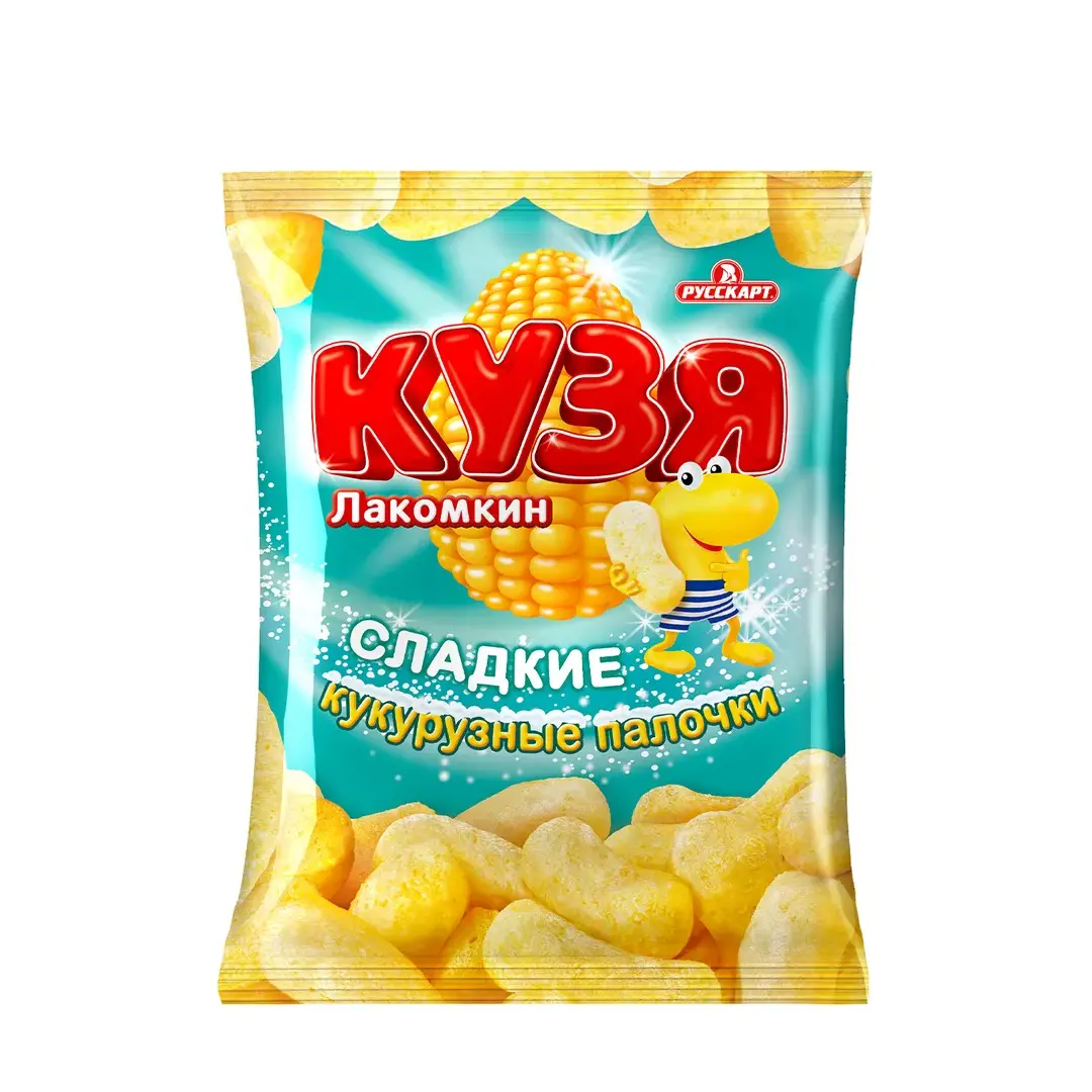 Кукурузные палочки Кузя Лакомкин с сахарной пудрой, 100 г