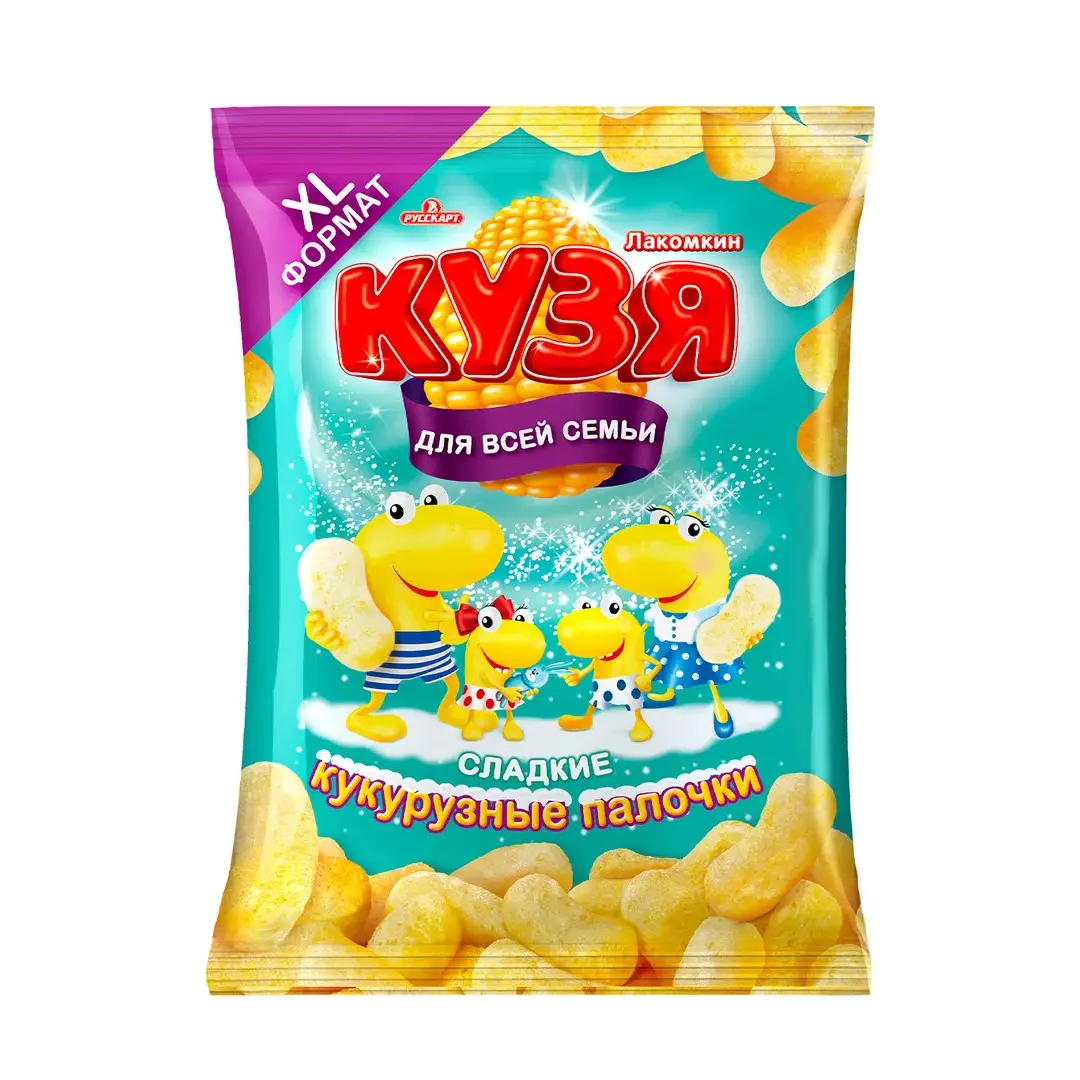 Кукурузные палочки Кузя Лакомкин с сахарной пудрой, 190 г
