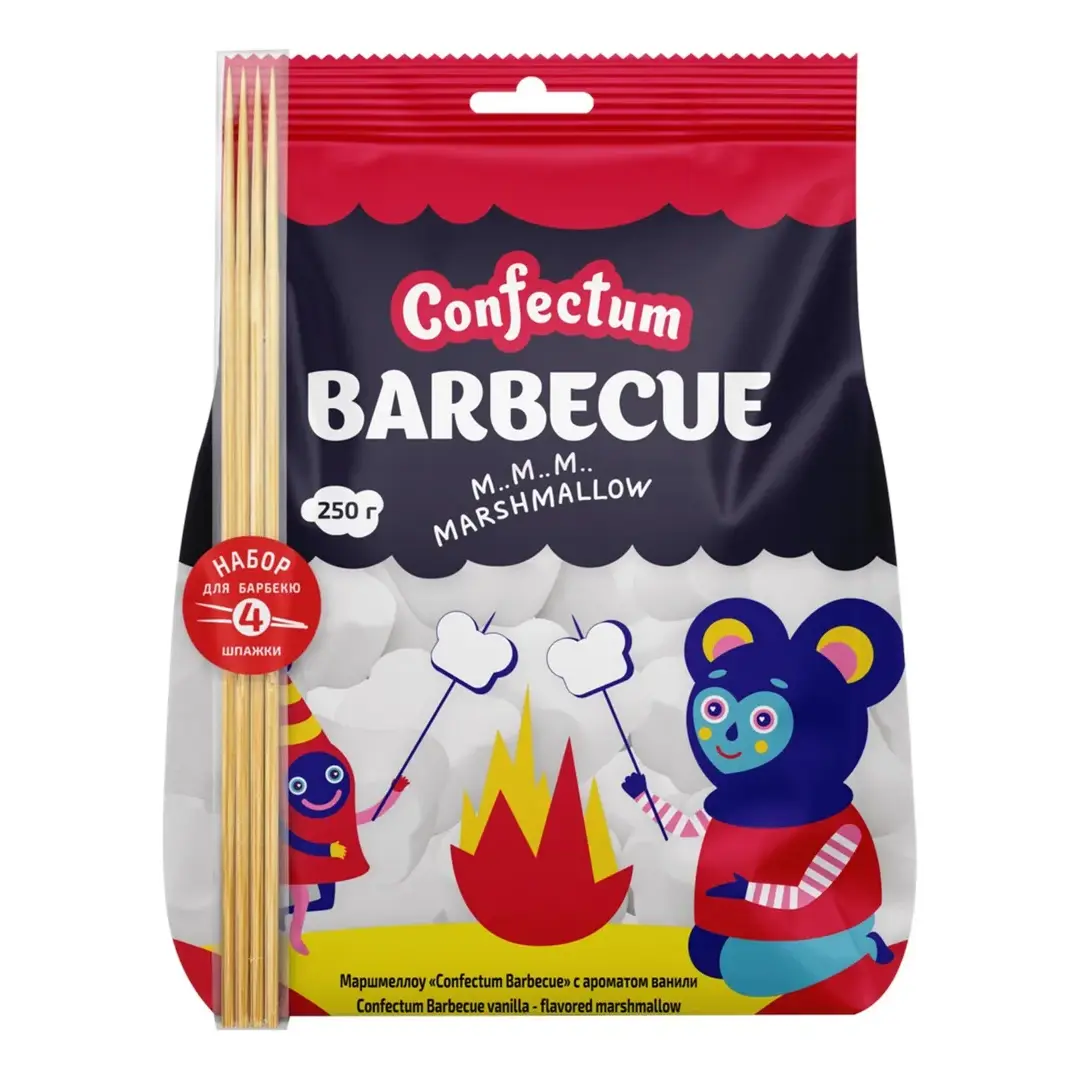 Маршмеллоу CONFECTUM Barbecue с ароматом ванили, 250 г - 3 шт.