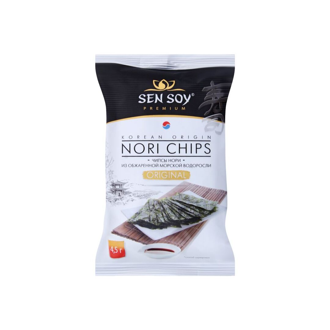 Чипсы нори Sen Soy из морской водоросли Original, 4,5 г