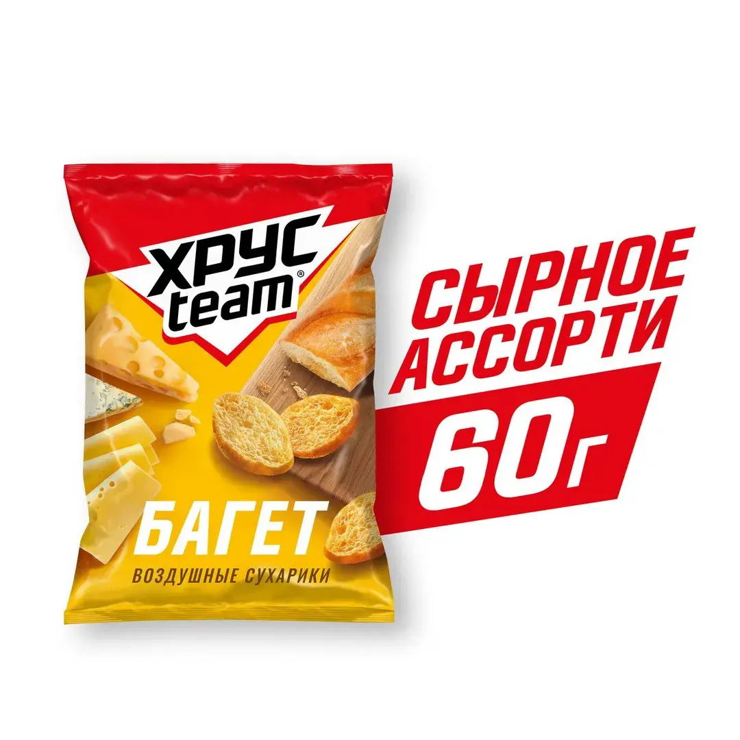 Сухарики Хрусteam Багет сыр, 60 г