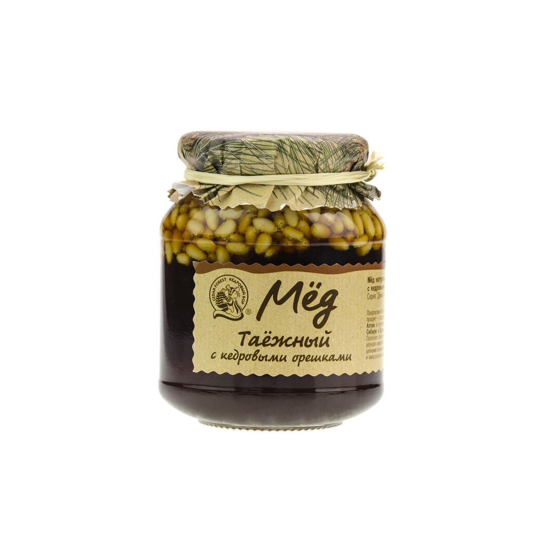 Мед КЕДРОВЫЙ БОР Таежный, с сибирскими кедровыми орешками, 225 г - 3 шт.
