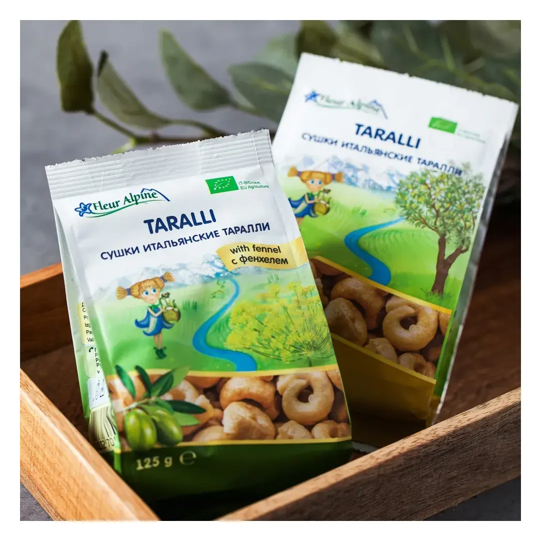 Сушки итальянские Таралли Fleur Alpine на оливковом масле первого холодного отжима для всей семьи, 125 г, изображение 11
