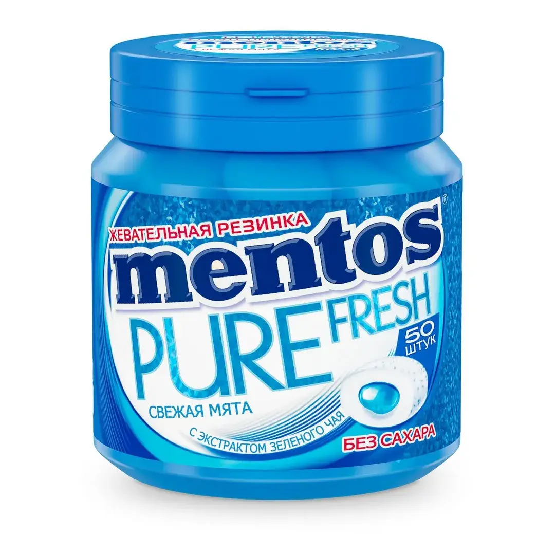 Жевательная резинка Mentos Pure Fresh вкус свежая мята, 100 г