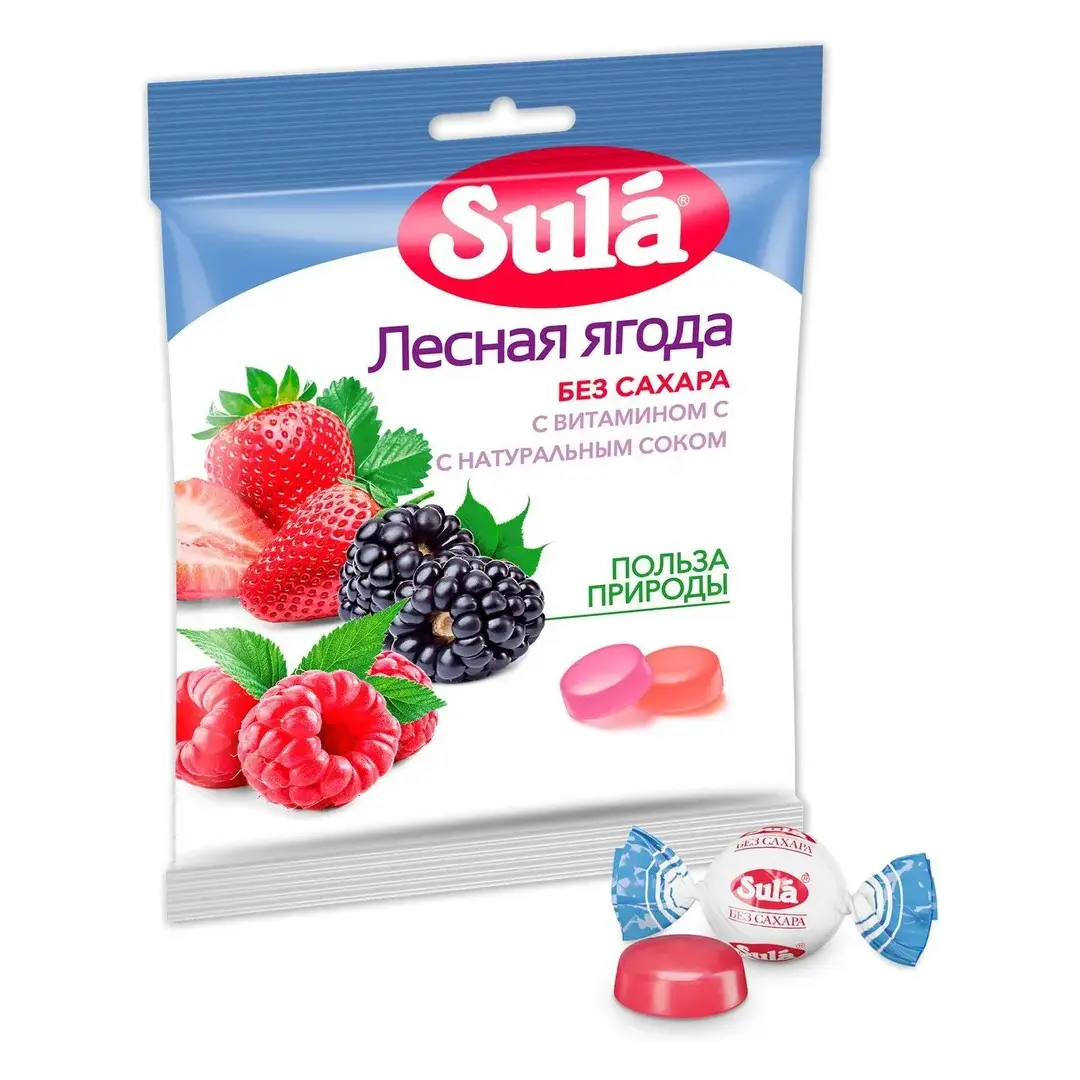 Леденцы без сахара Sula Лесная ягода, 60 г