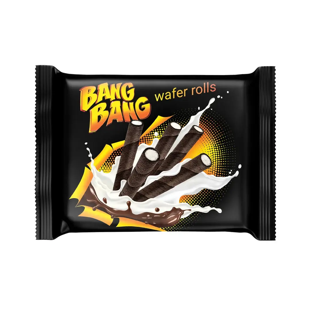 Вафельные трубочки какао с кремовой начинкой ТМ "BANG BANG", 864 гр (Блок 12 уп по 72 гр), изображение 2