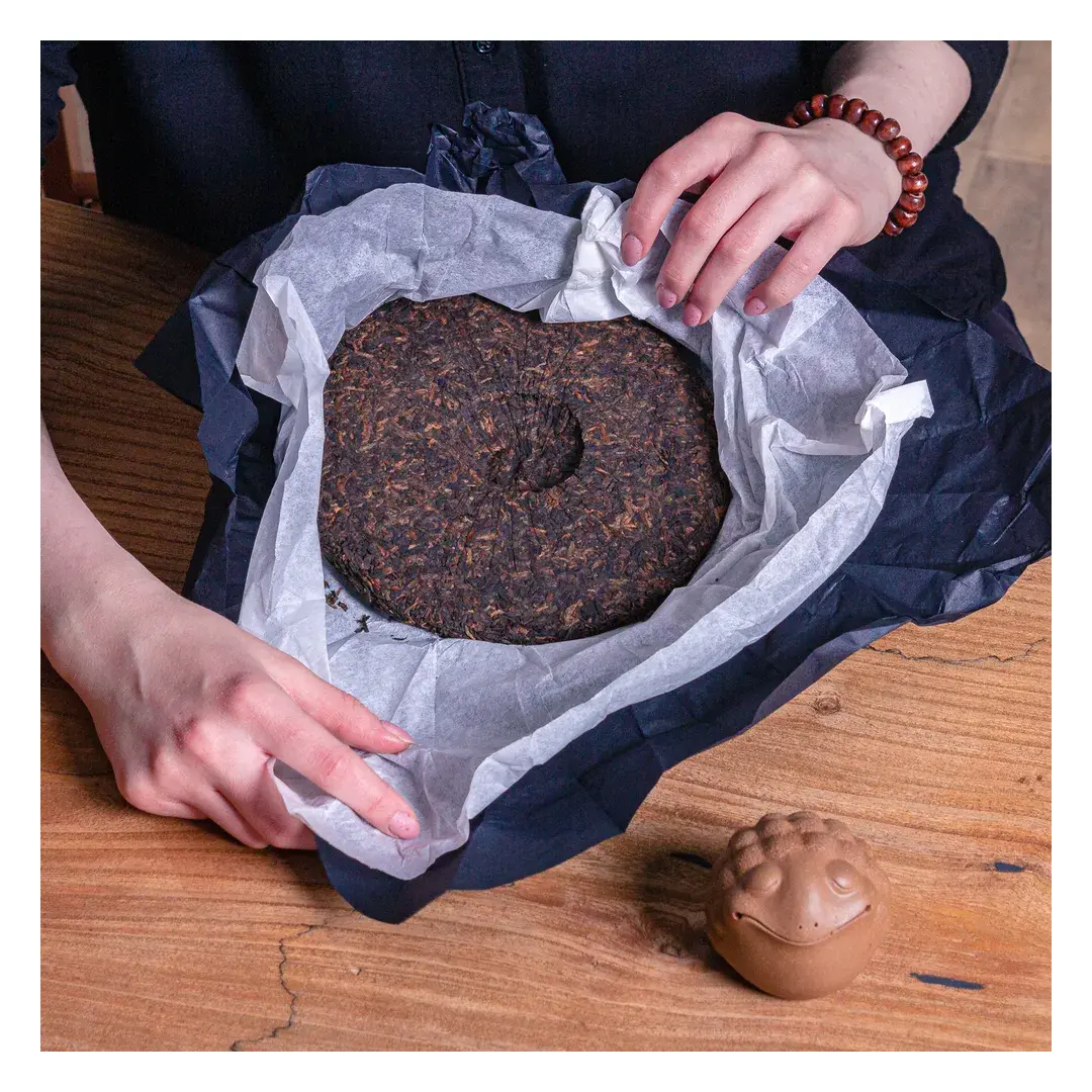 Китайский Чай Шу Пуэр Юн Чжень "Красный Бык" 357 гр. Черный Листовой Подарочный Чай , изображение 4