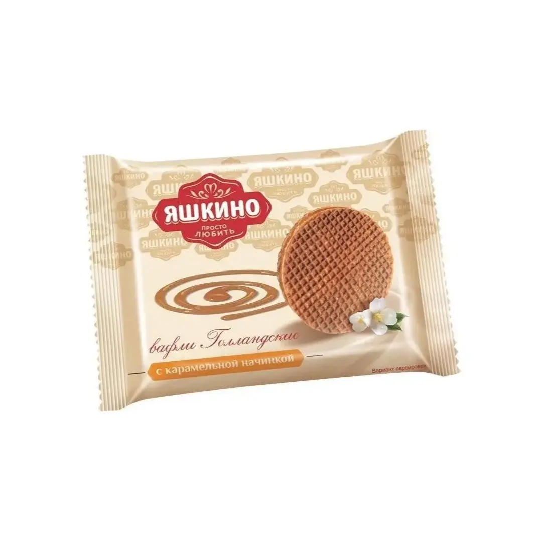 Вафли Голландские с карамельной начинкой Яшкино, 16 шт по 36г, изображение 2