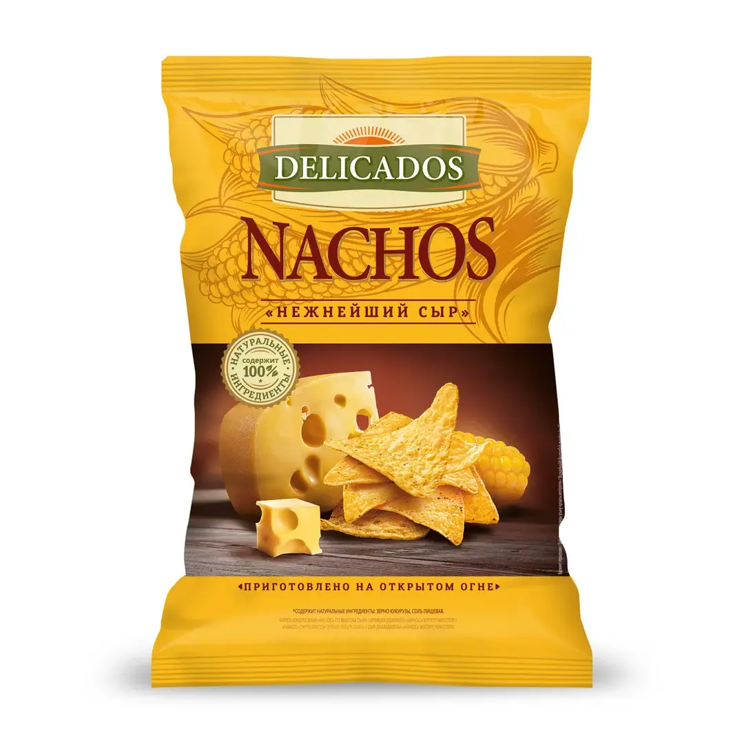 Чипсы кукурузные Delicados Nachos со вкусом сыра, 150 г