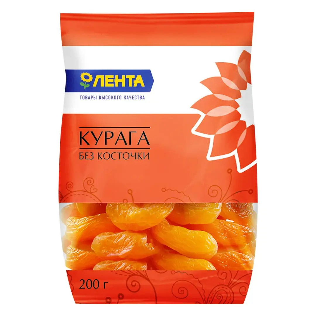 Курага ЛЕНТА без косточки, 200 г / Сухофрукты