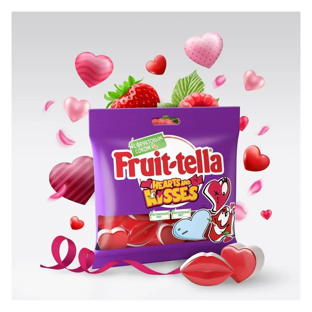 Мармелад жевательный Fruittella «Hearts and kisses», 100 г, изображение 2