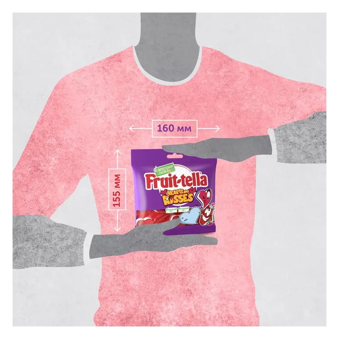 Мармелад жевательный Fruittella «Hearts and kisses», 100 г, изображение 4