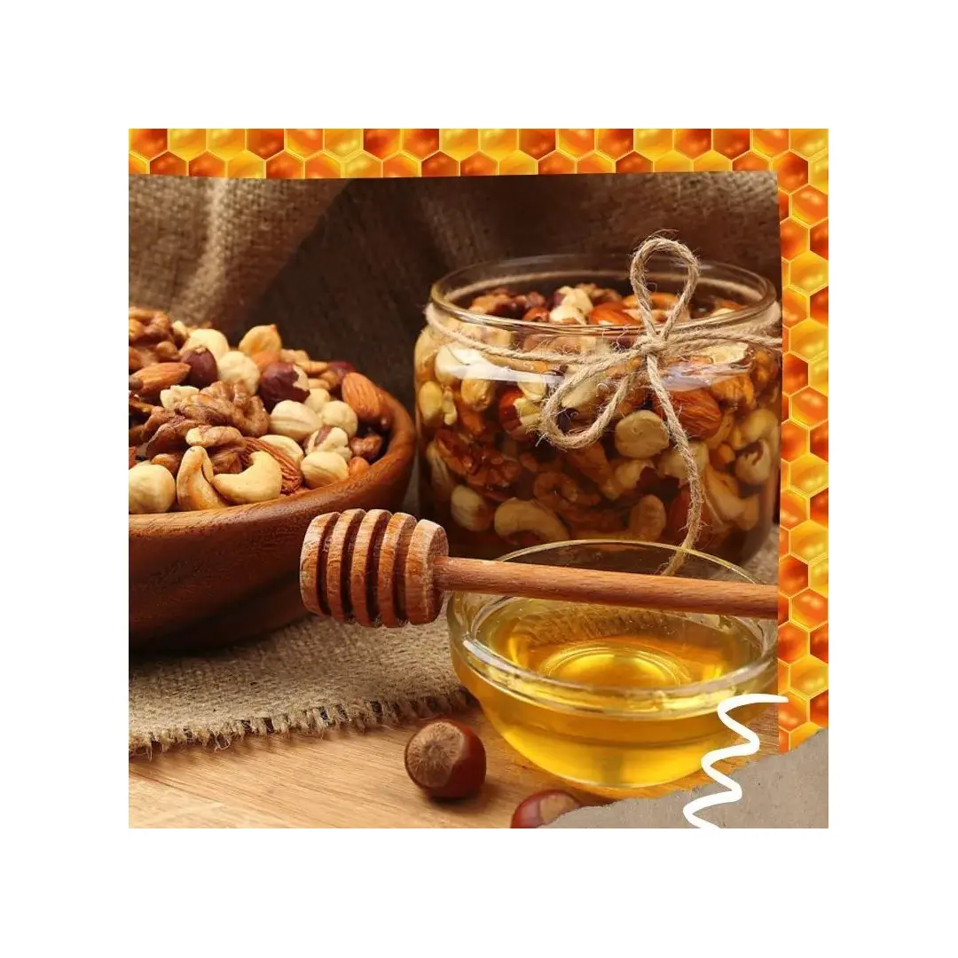 Мед БАШКИРСКИЕ ПАСЕКИ "Ассорти №5" с орехами и сухофруктами, 420 гр., изображение 3