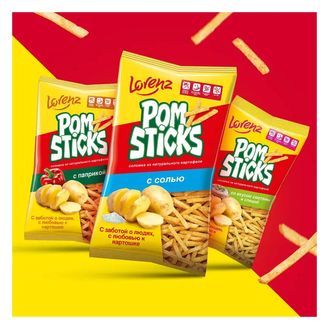 Чипсы картофельные Lorenz Pomsticks соломка с солью, 100 г, изображение 3