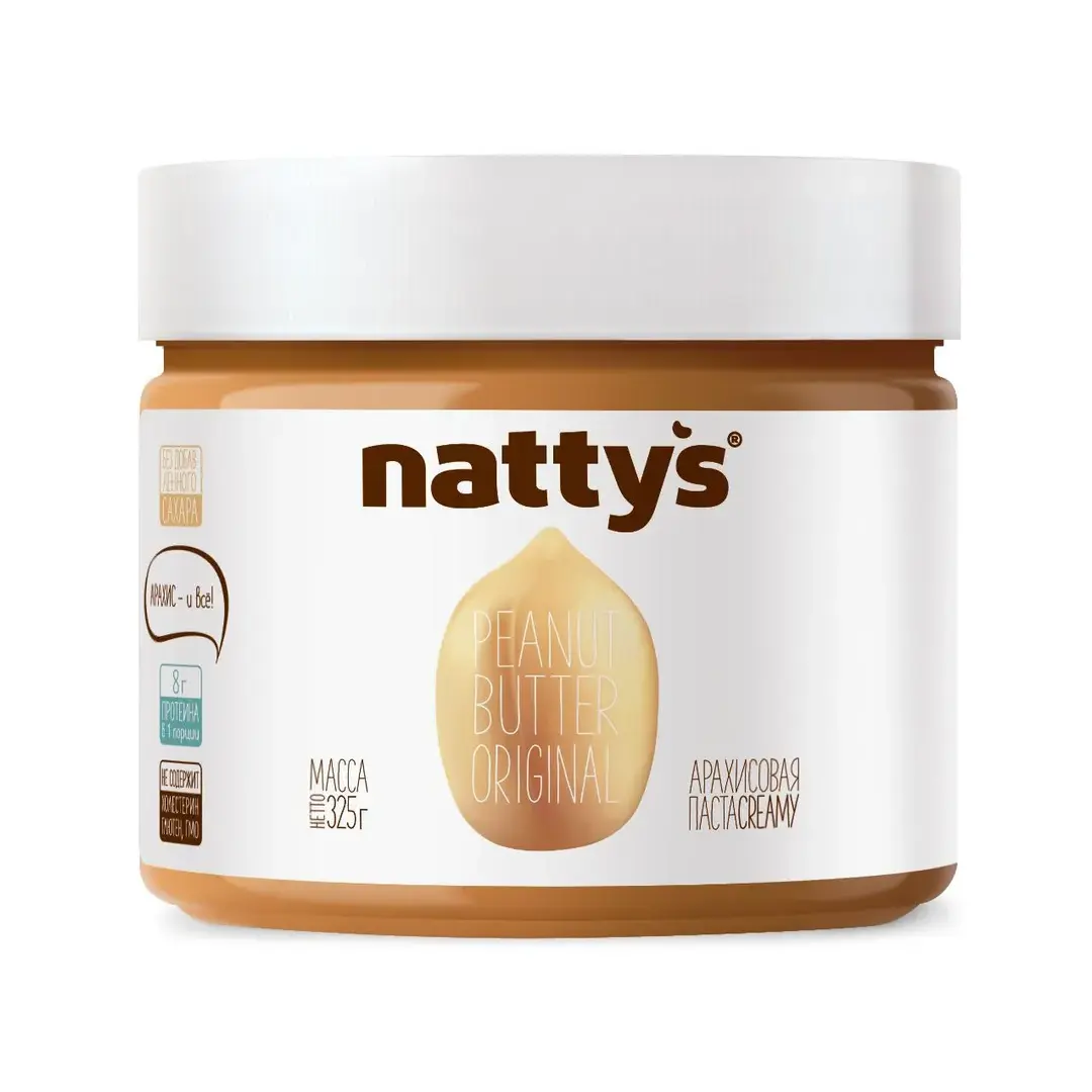 Арахисовая паста Nattys ORIGINAL без добавок, 325 г