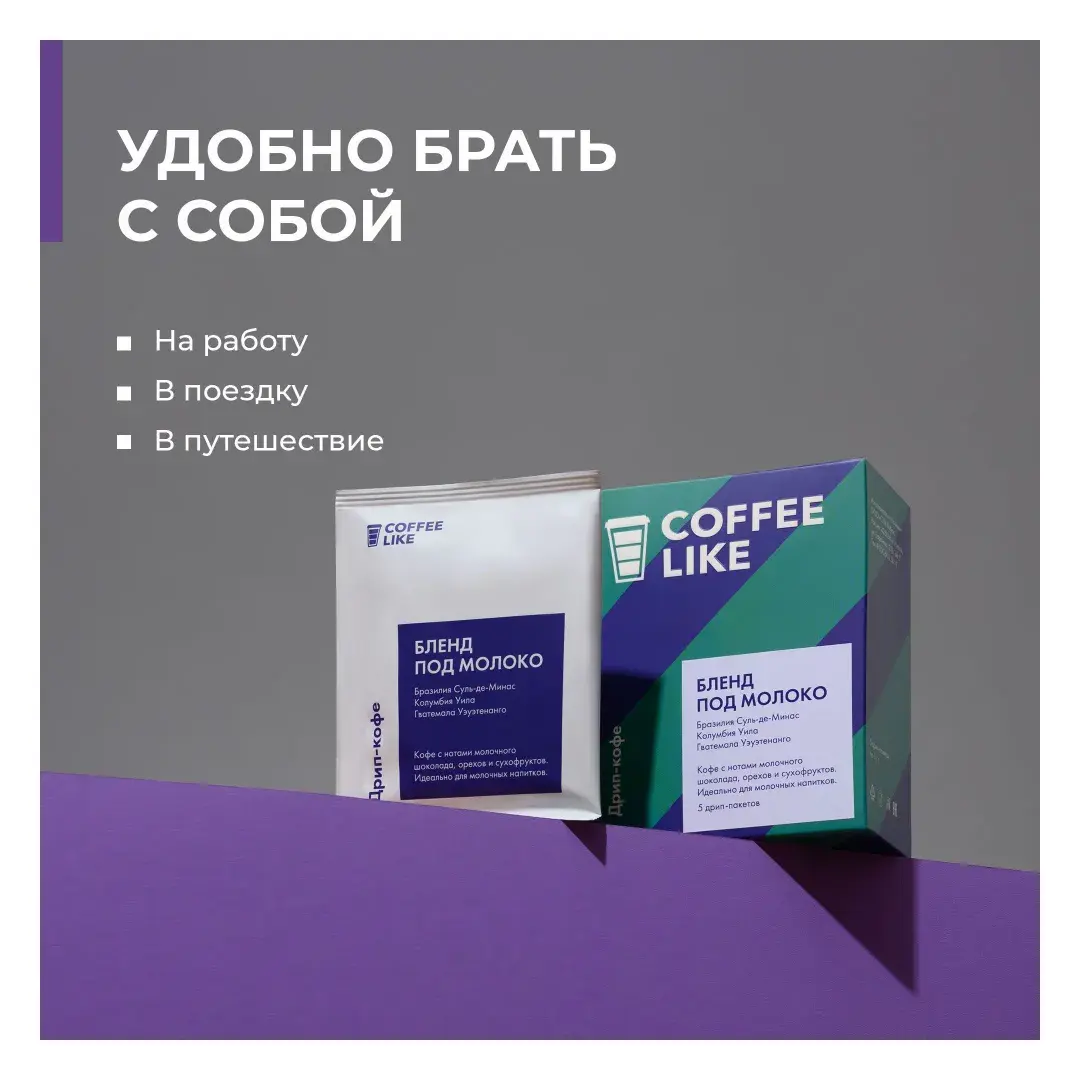 Кофе в дрип-пакетах 5 шт COFFEE LIKE под молоко, изображение 3