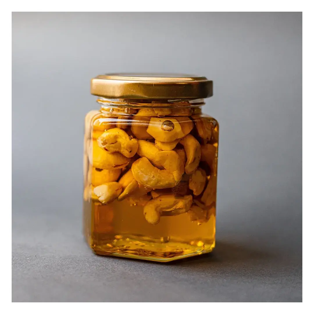 Набор Златоцвет из 6 оригинальных баночек с лавандовым медом и орехами, сладкий подарок, натуральный, изображение 7