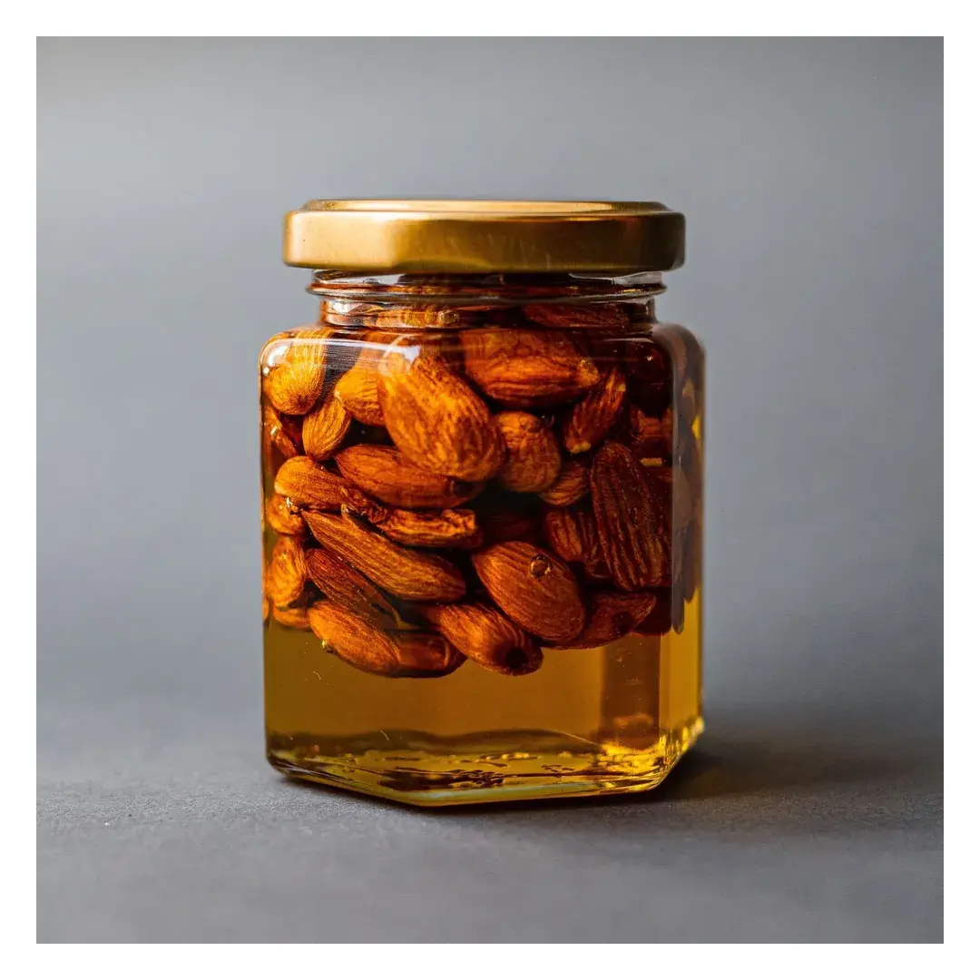 Набор Златоцвет из 6 оригинальных баночек с лавандовым медом и орехами, сладкий подарок, натуральный, изображение 5