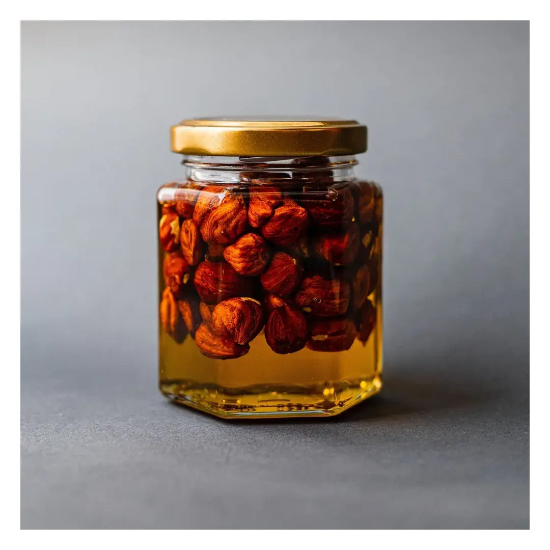 Набор Златоцвет из 6 оригинальных баночек с лавандовым медом и орехами, сладкий подарок, натуральный, изображение 4