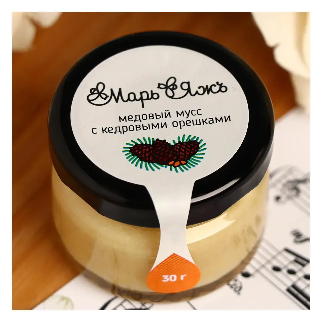 Медовый мусс, с кедровыми орешками, 30 г