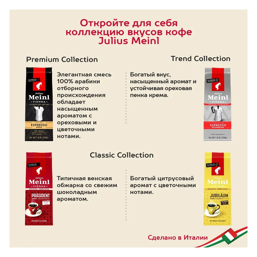 Кофе молотый Julius Meinl Prasident (Президент), 500 г, изображение 7