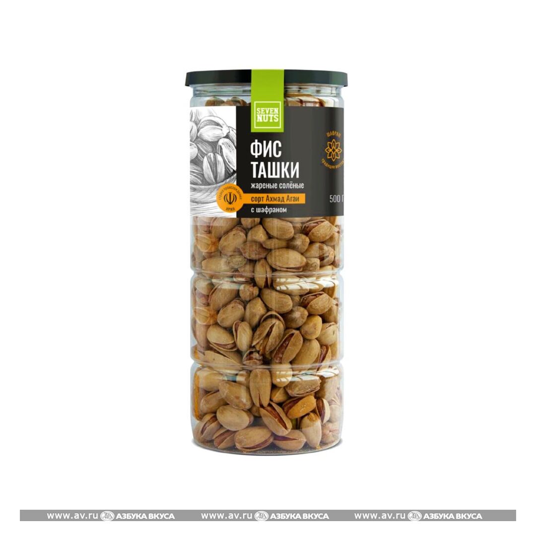 Фисташки Seven nuts Ахмад Агаи жареные с солью и шафраном, 500г