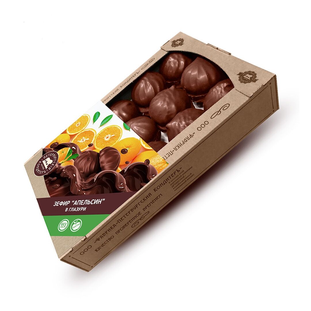 Зефир « Апельсин» в глазури со вкусом апельсина 1000 гр х 4 (телевизор), изображение 2