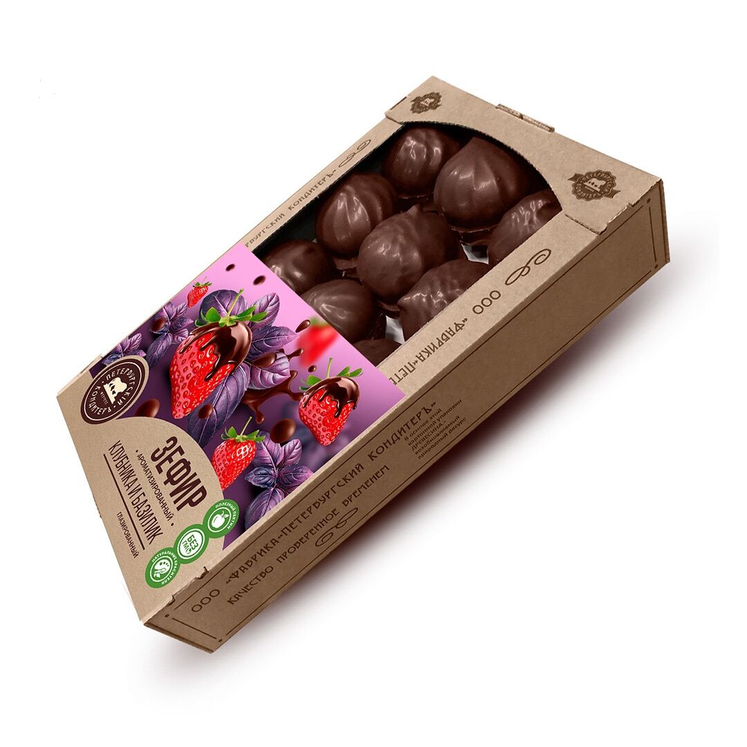 Зефир "Клубника и Базилик" в глазури ароматизированный 1000гр* 4 (телевизор), изображение 2