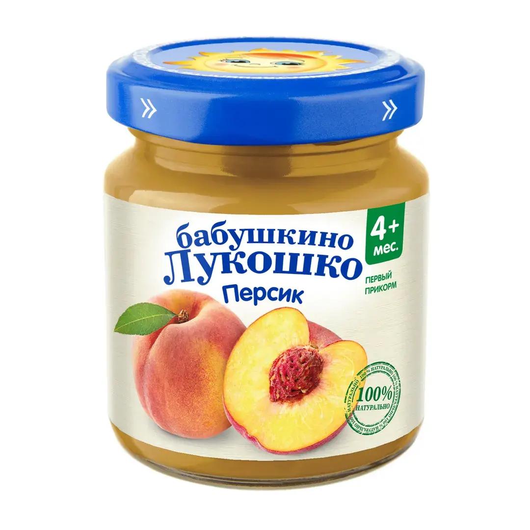 Пюре фруктовое Бабушкино лукошко с 4 месяцев, персик, 100 г x 6, изображение 2