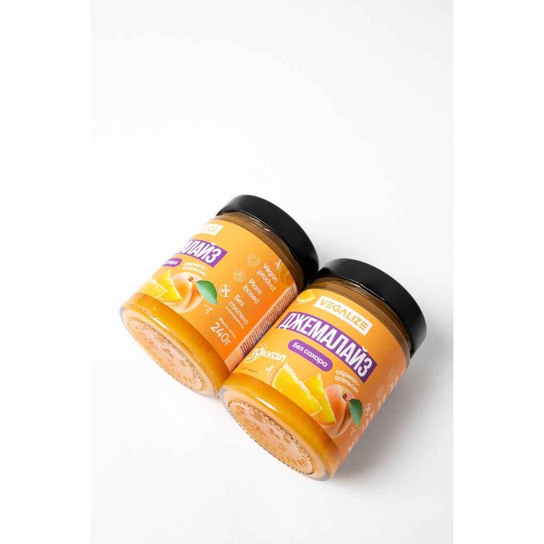 Джем, Джемалайз VEGALIZE, Абрикос-апельсин, без сахара, низкокалорийный, постный, фитнес-продукт, для похудения и здорового питания, изображение 7