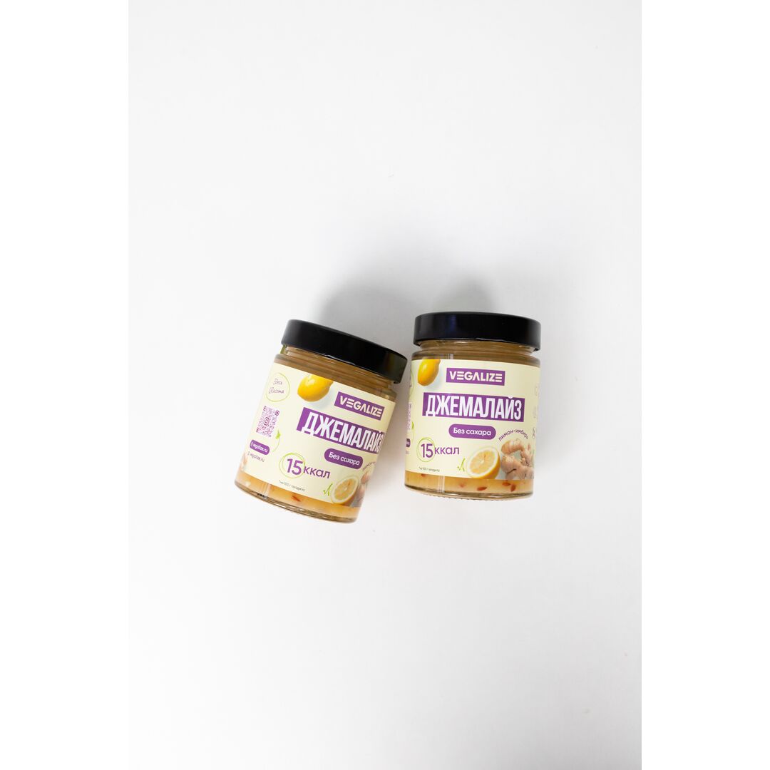 Джем, Джемалайз VEGALIZE, Лимон-имбирь, без сахара, низкокалорийный, фитнес-продукт, для похудения, постный, изображение 12