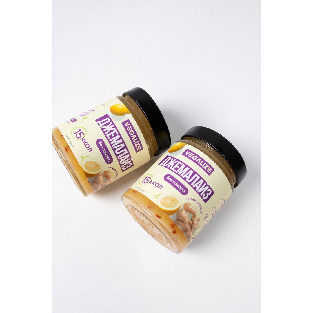 Джем, Джемалайз VEGALIZE, Лимон-имбирь, без сахара, низкокалорийный, фитнес-продукт, для похудения, постный, изображение 9