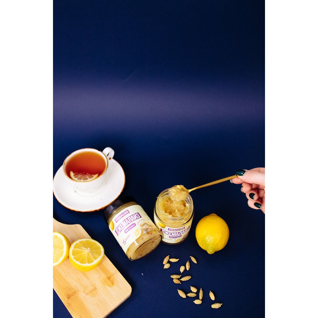 Джем, Джемалайз VEGALIZE, Лимон-имбирь, без сахара, низкокалорийный, фитнес-продукт, для похудения, постный, изображение 7