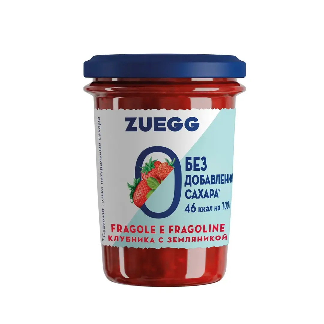Конфитюр Zuegg Клубника-земляника без сахара, 220г, 4 штуки