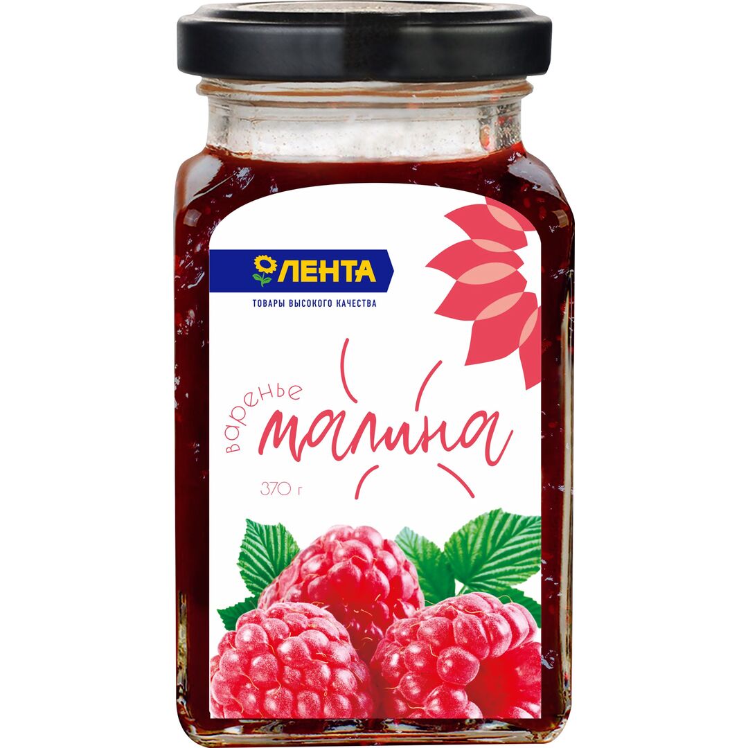 Варенье натуральное ЛЕНТА малиновое, 370 г