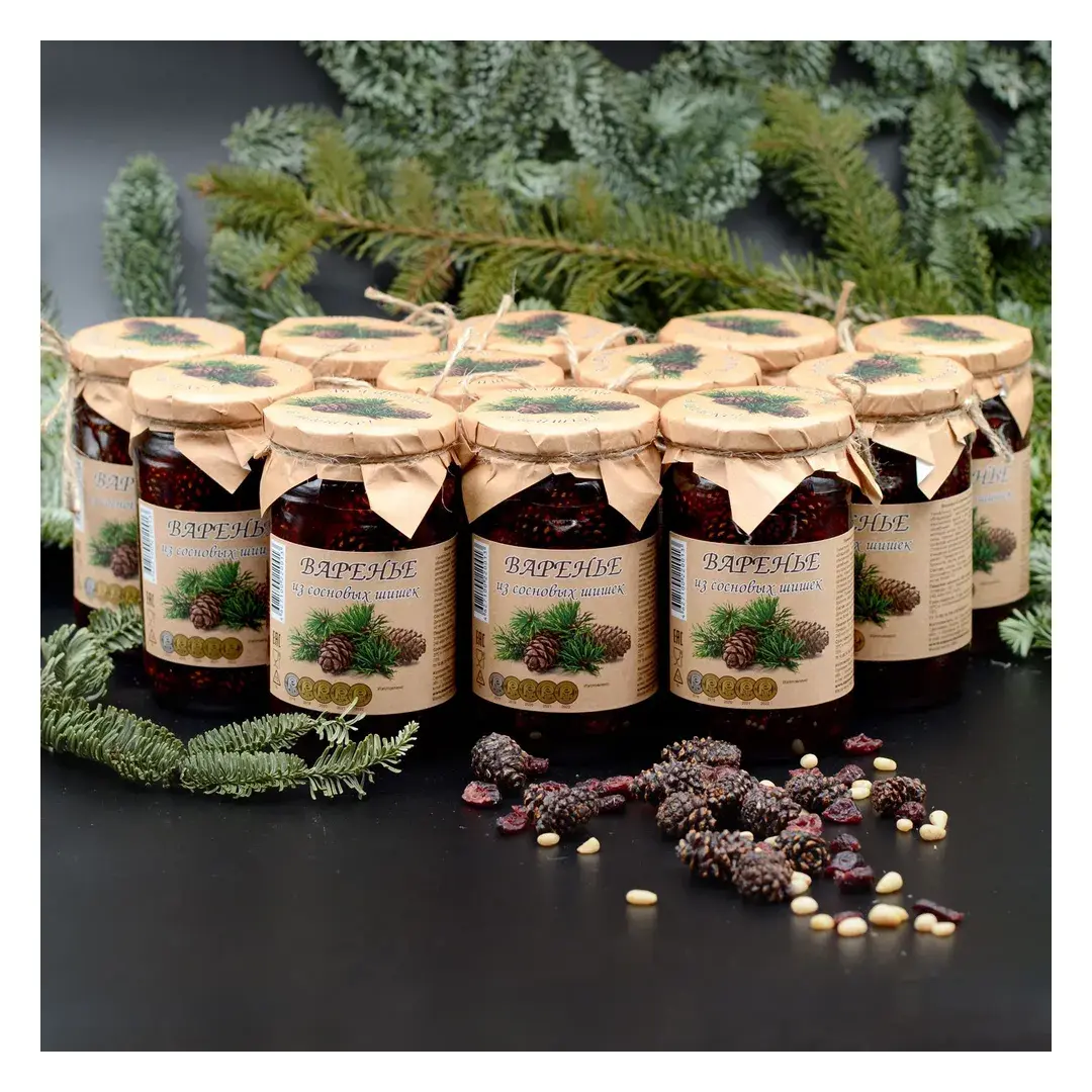 Варенье из сосновых шишек, вареньеизшишек, 480 гр, коробка 12 шт, вкусный подарок, полезные сладости
