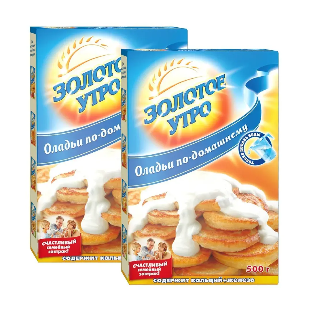 Смесь для приготовления Золотое Утро Оладьи по-домашнему, 500 г х 2 шт