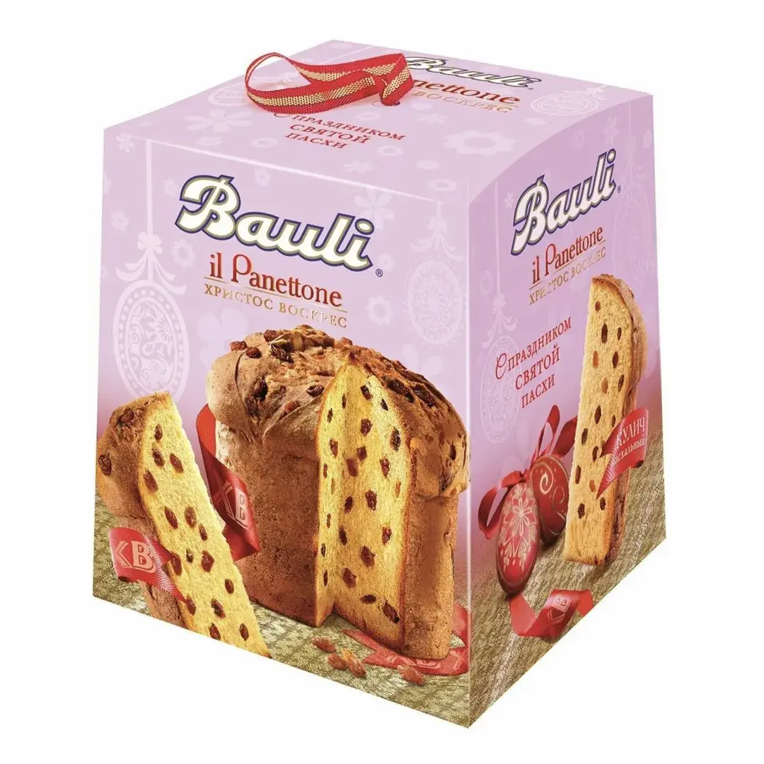 Кулич (кекс) Bauli Панеттоне с изюмом, 500г, Италия