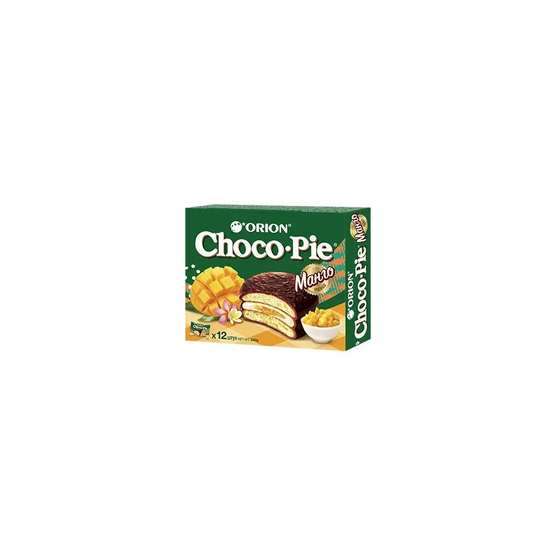Бисквитное пирожное Orion Choco Pie Mango / Манго 1 пачка 360 г