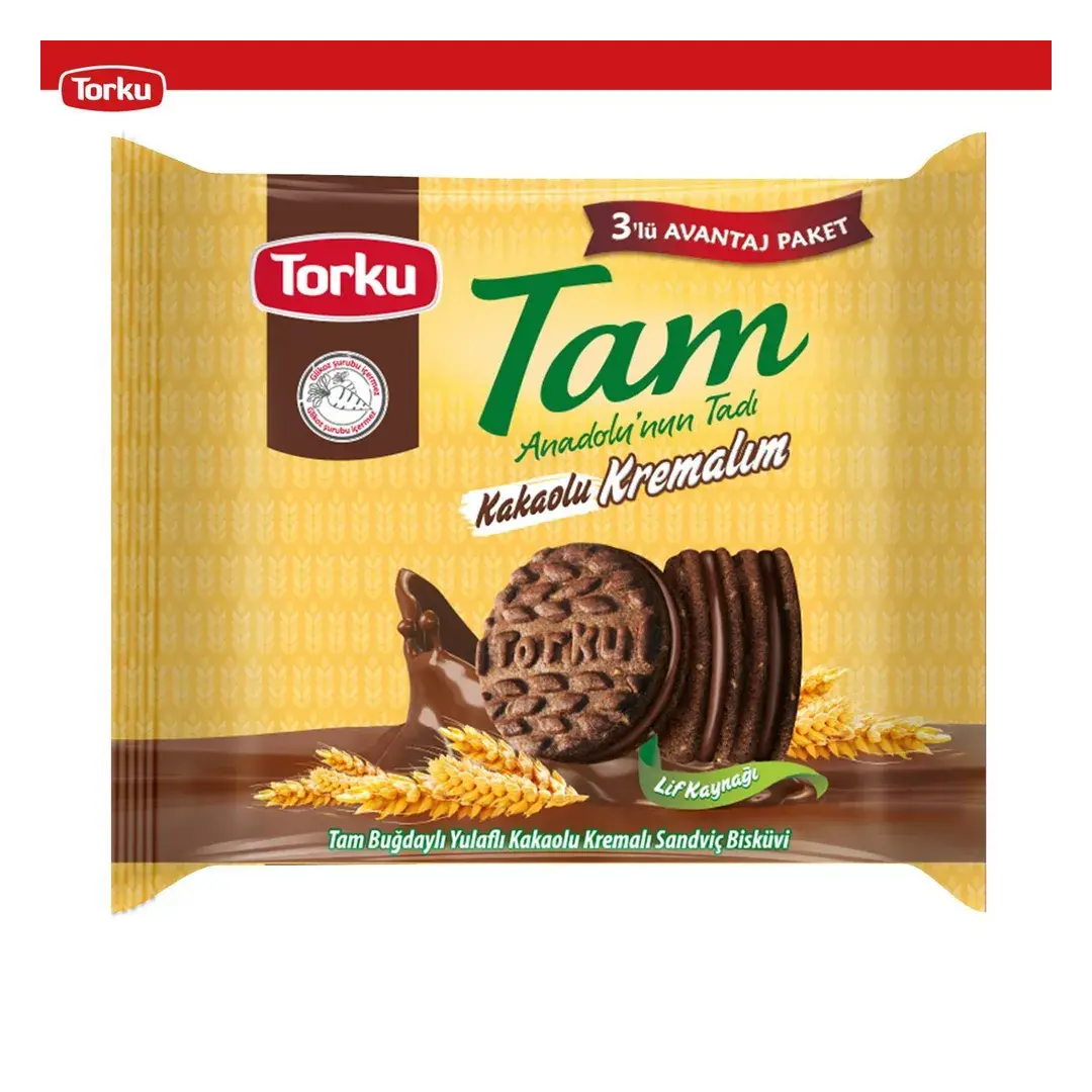 "Тam"/ Печенье-сэндвич из цельнозерновой муки с какао-кремом, 249 гр./ TORKU