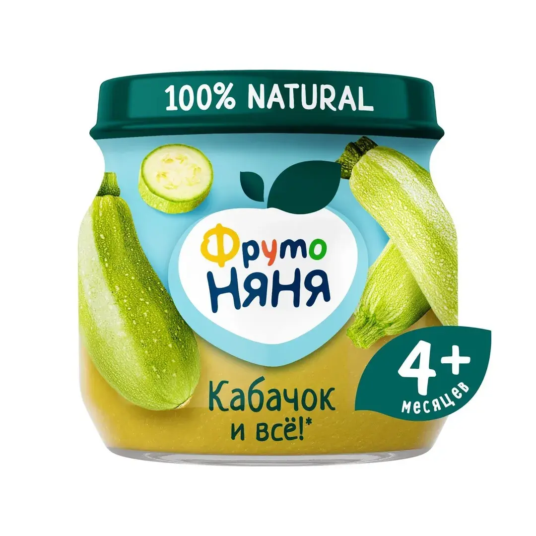 Пюре овощное ФрутоНяня с 4 месяцев, кабачок, 80 г x 12