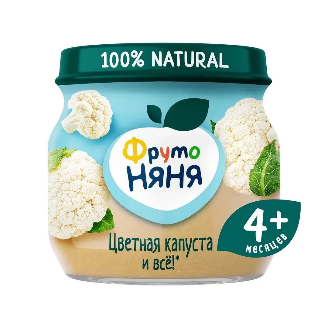 Пюре овощное ФрутоНяня с 4 месяцев, цветная капуста, 80 г x 12
