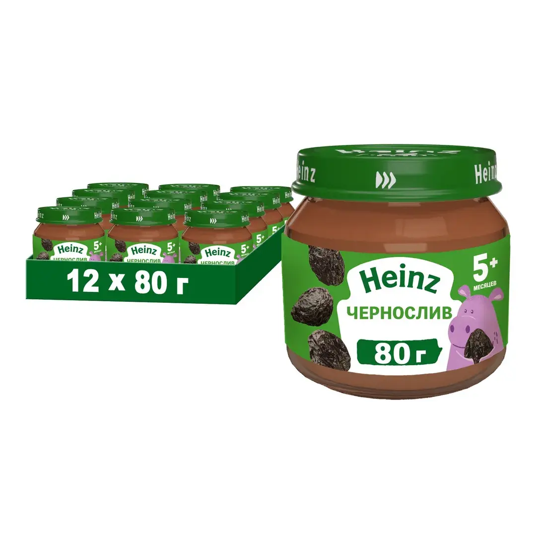 Пюре фруктовое Heinz с 5 месяцев, чернослив, 80 г x 12