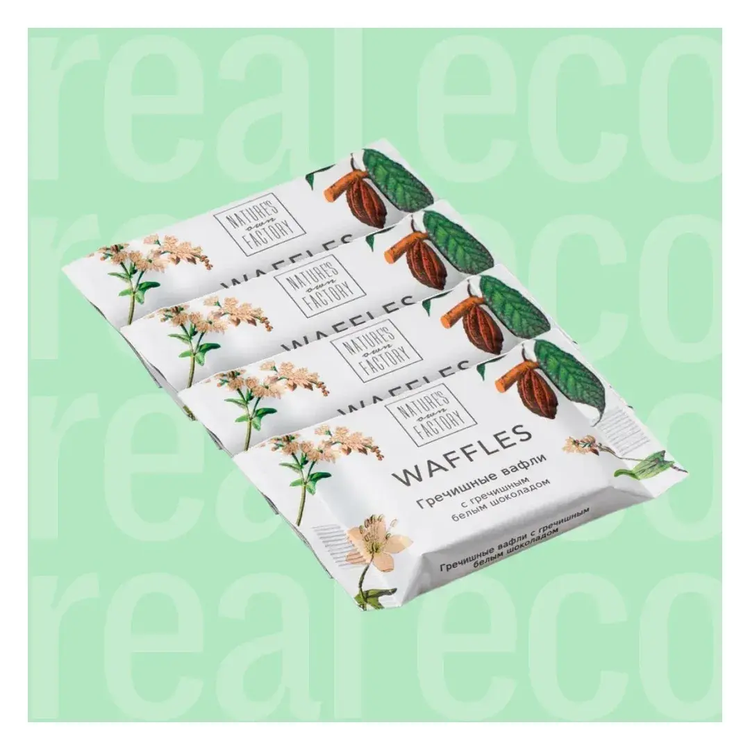 Гречишные вафли с белым гречишным шоколадом Nature's own Factory, 4 штуки по 20 г, изображение 2