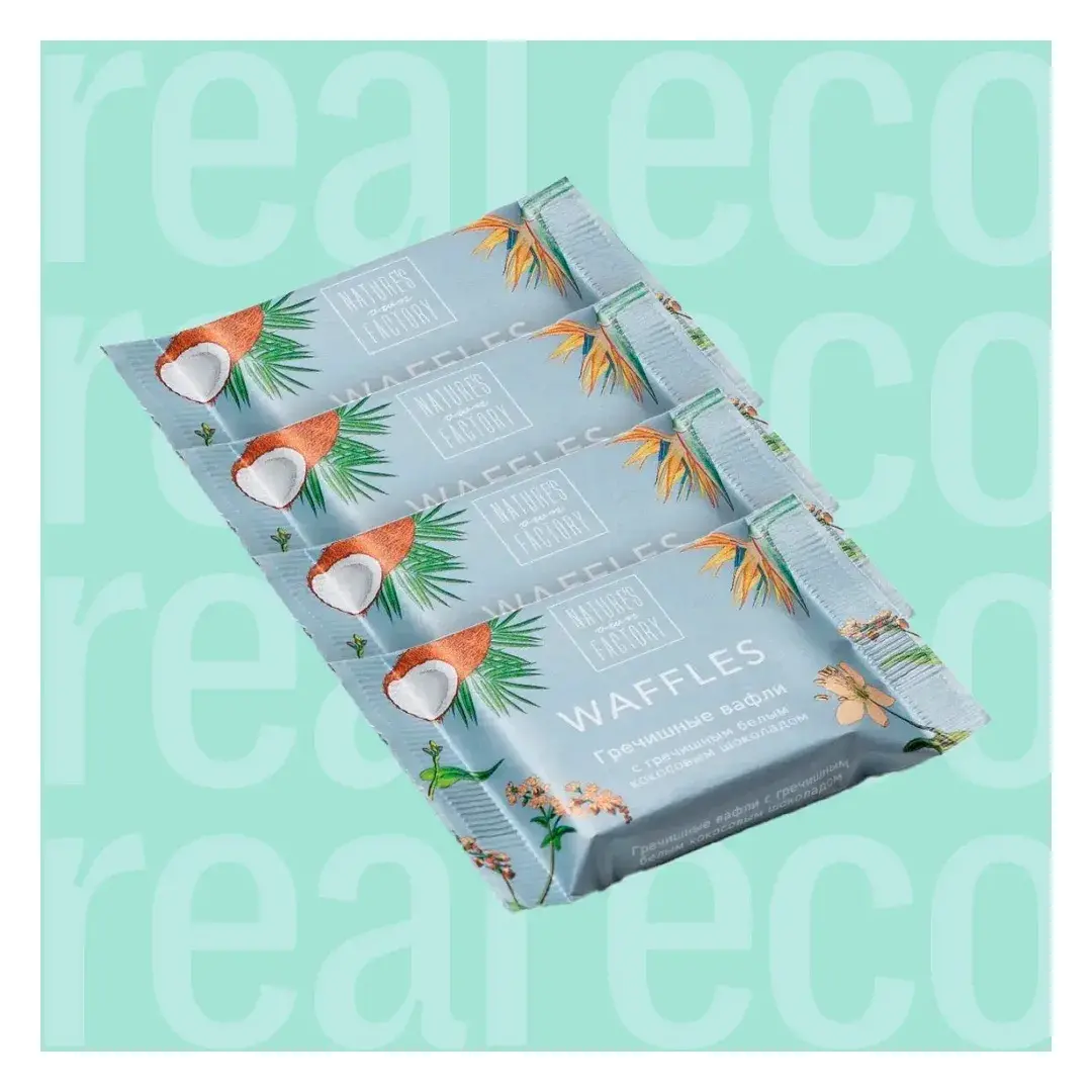 Гречишные вафли с белым кокосовым шоколадом Nature's own Factory, 4 штуки по 20 г, изображение 2