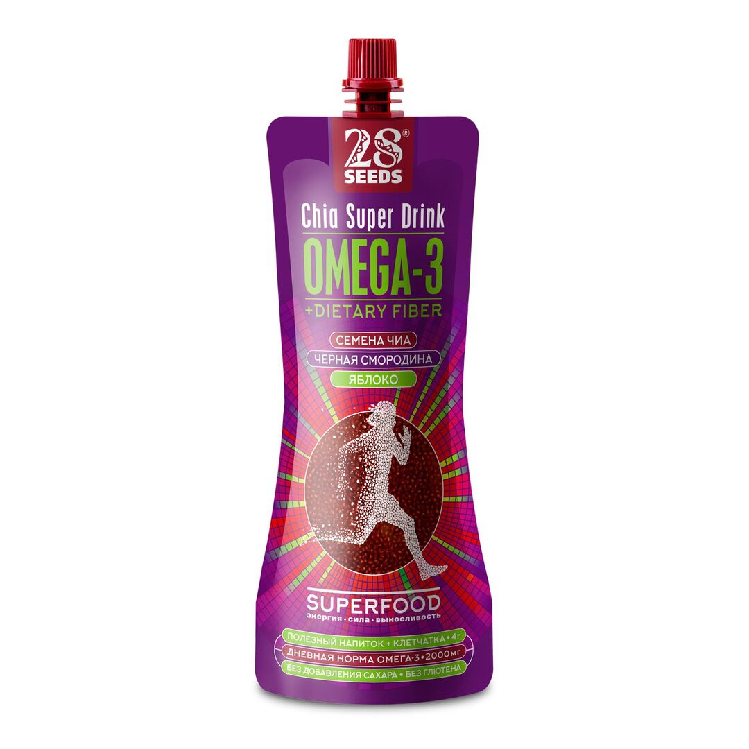 Напиток 28SEEDS, смузи без сахара Чиа СУПЕРФУД Смородина + Яблоко, изображение 2